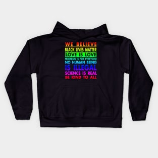 Black Lives Love Is Love Science LGBT Pride Kindness Kids Hoodie